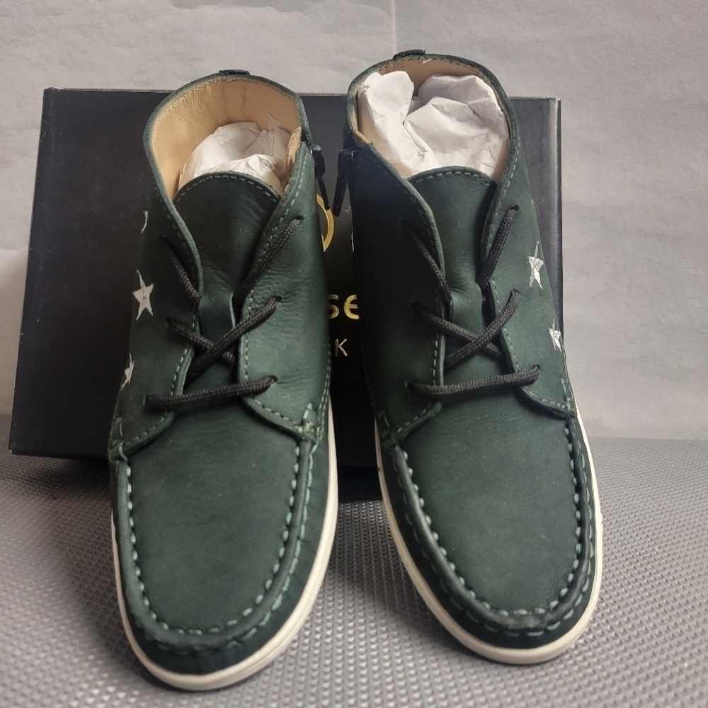 Marc Joseph Size‎ 13.5 Houston Bootie Emerald Green Lace Up Leather Boots